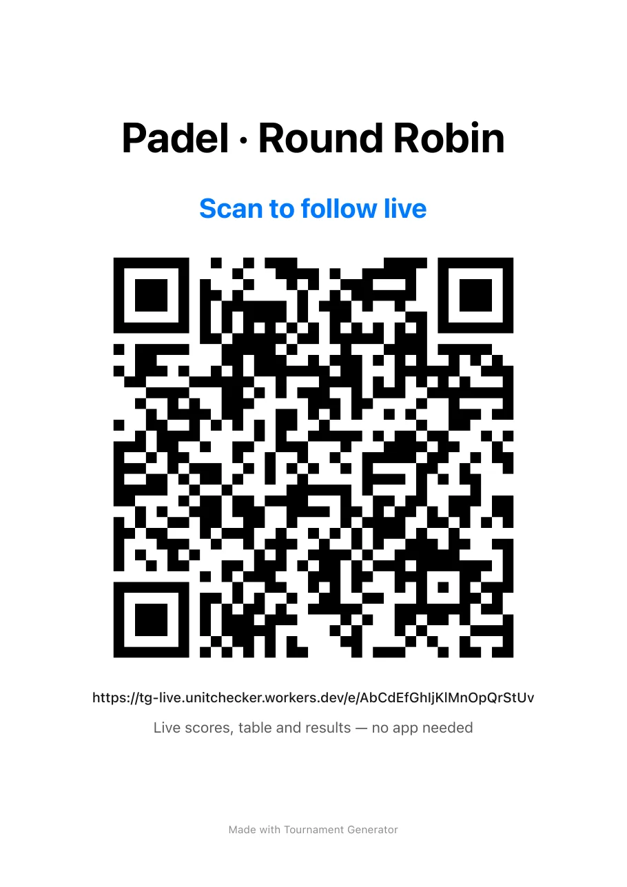 Live QR poster sample page