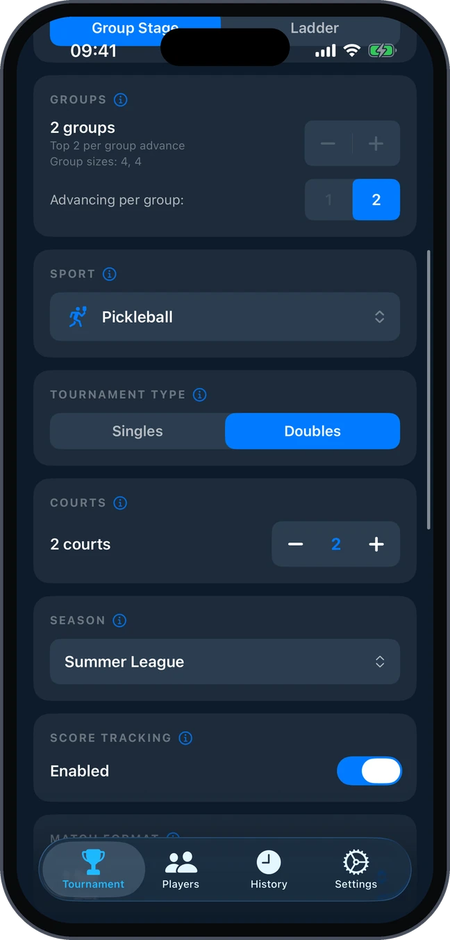 Group Stage options: groups and how many advance