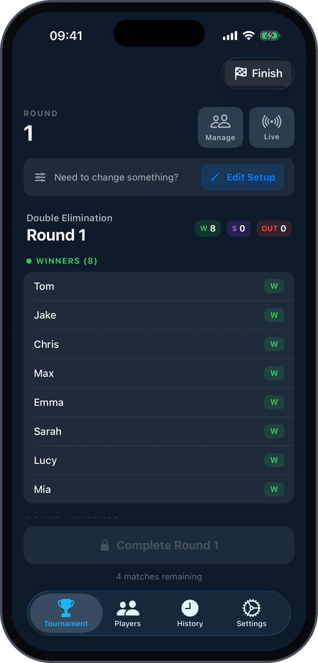 Double Elimination round 1